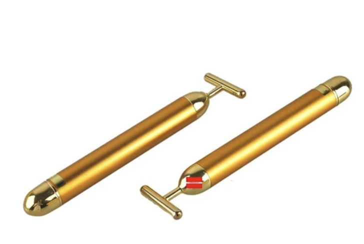 Energy Beauty Bar — appareil de massage visage et cou (forme T, finition dorée)